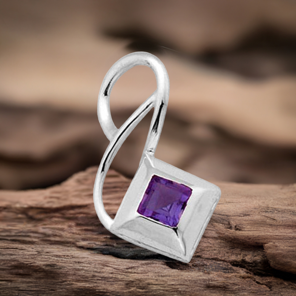Amethyst Gemstone Handmade Pendants In Solid Sterling Silver Jewelry 925SP1552