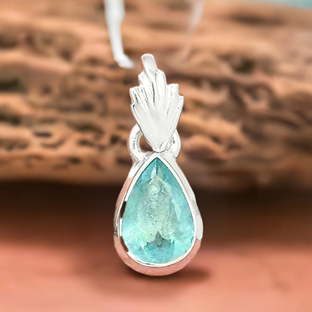 925 Solid Silver Pendants In Blue Topaz Gemstone Jewelry 925SP156