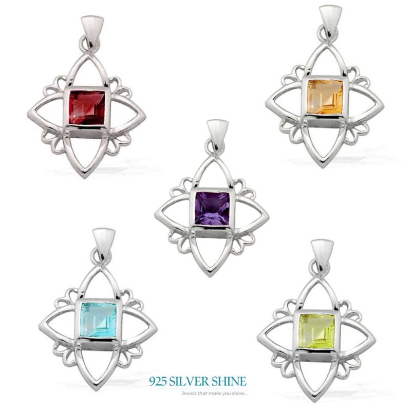 Garnet Gemstone Pendants In 925 Solid Silver Jewelry 925SP1564_2