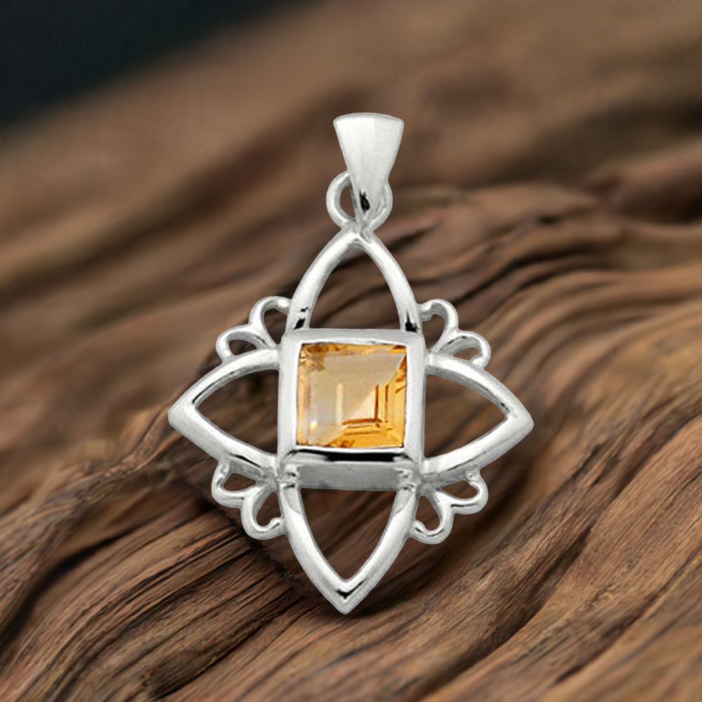 Citrine Gemstone Pendants In 925 Fine Silver Jewelry 925SP1565