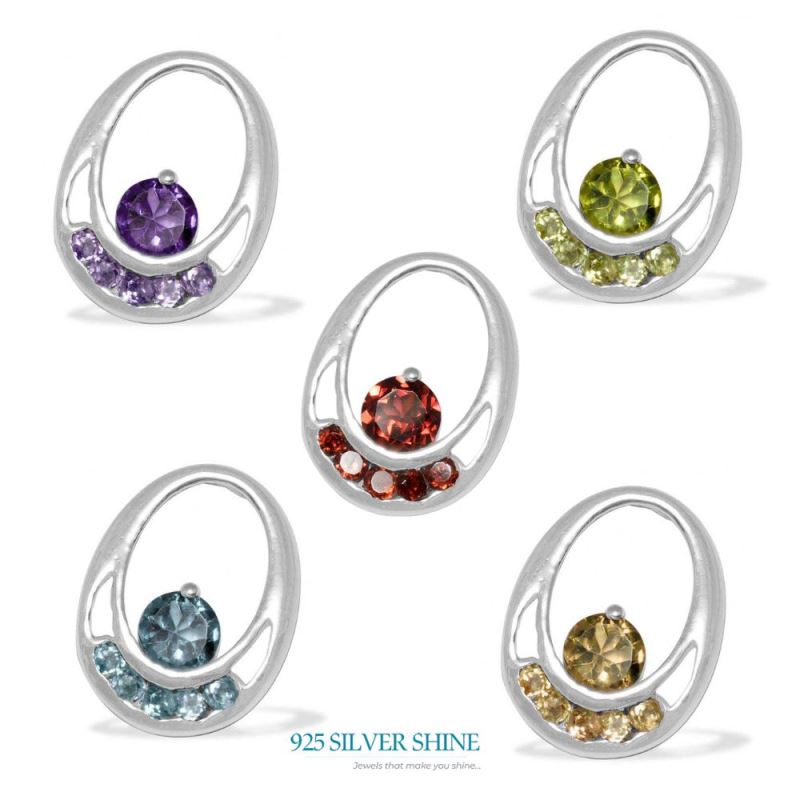 Fine Sterling Silver Pendants In Peridot Gemstone Jewelry 925SP1568_4