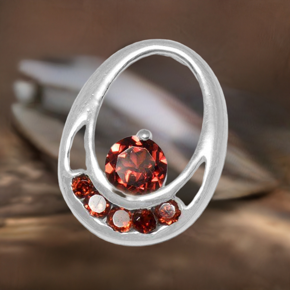 925 Solid Silver Pendants In Garnet Gemstone Jewelry 925SP1569