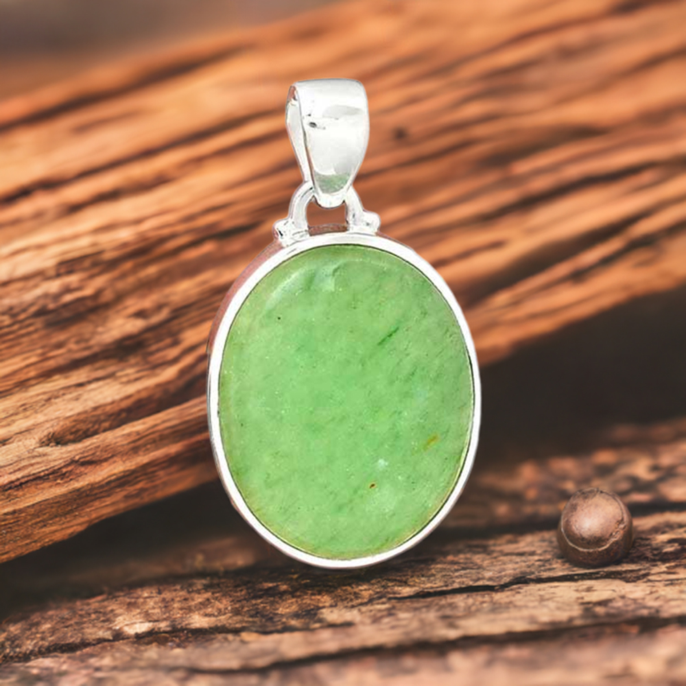 925 Fine Silver Pendants In Green Aventurine Gemstone Jewelry 925SP157