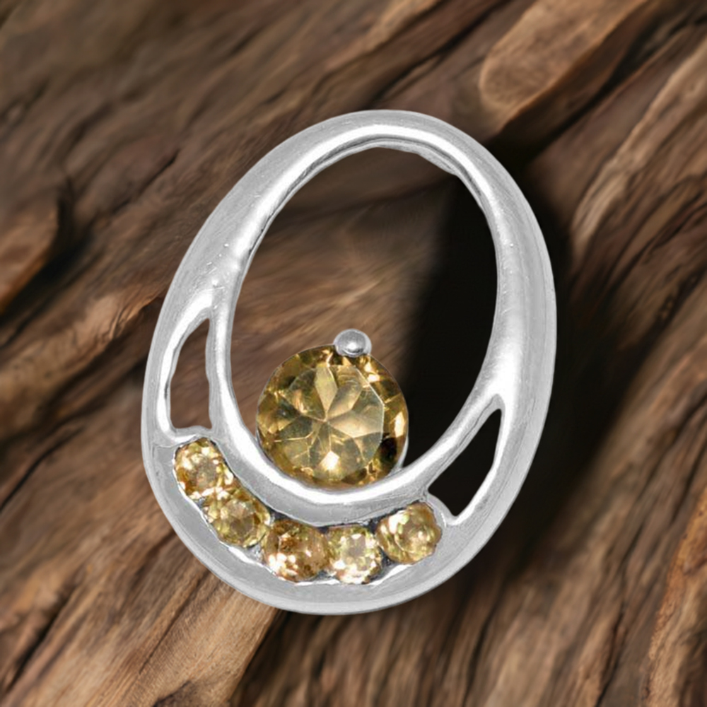 925 Fine Silver Pendants In Citrine Gemstone Jewelry 925SP1570