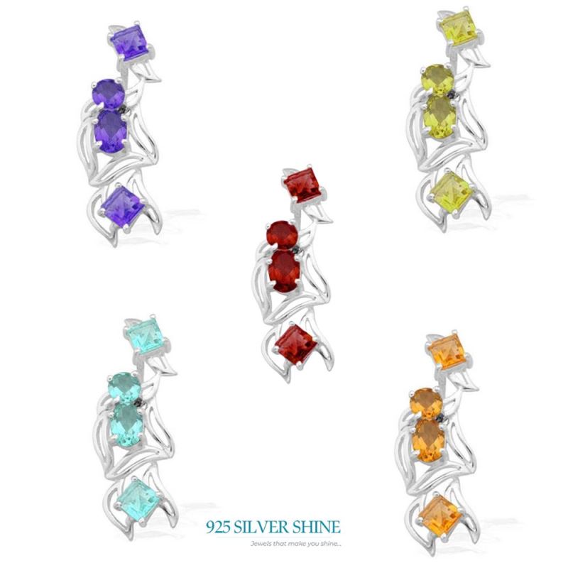 925 Sterling Silver Handmade Pendants In Blue Topaz Gemstone Jewelry 925SP1576_1