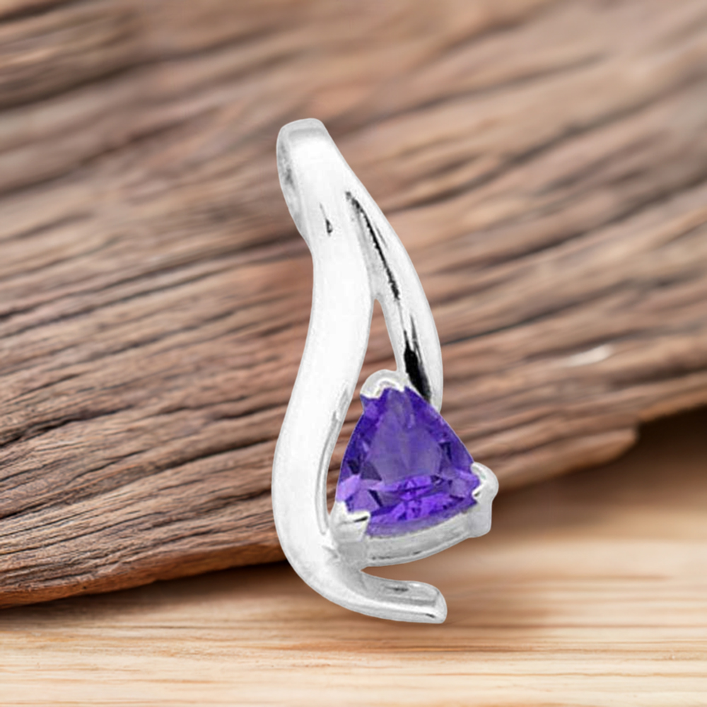 Solid Sterling Silver Handmade Pendants In Amethyst Gemstone Jewelry 925SP1587