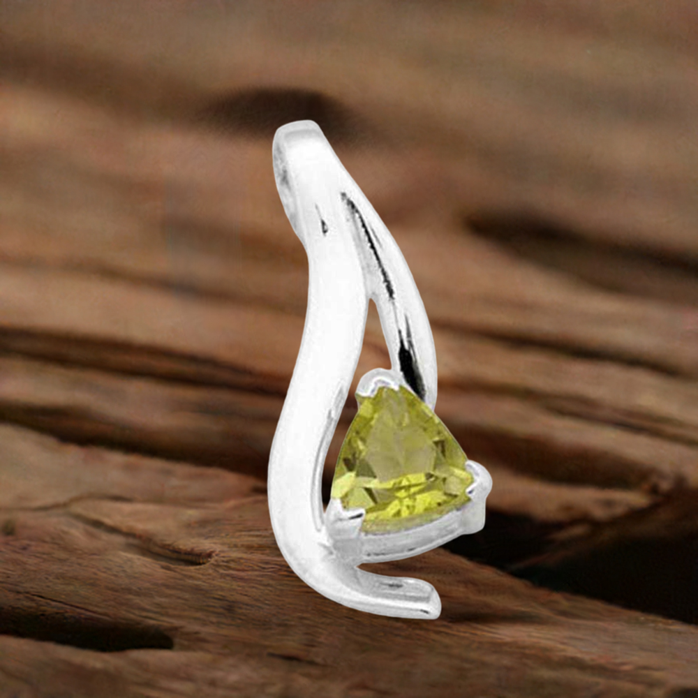 Fine Sterling Silver Pendants In Peridot Gemstone Jewelry 925SP1588