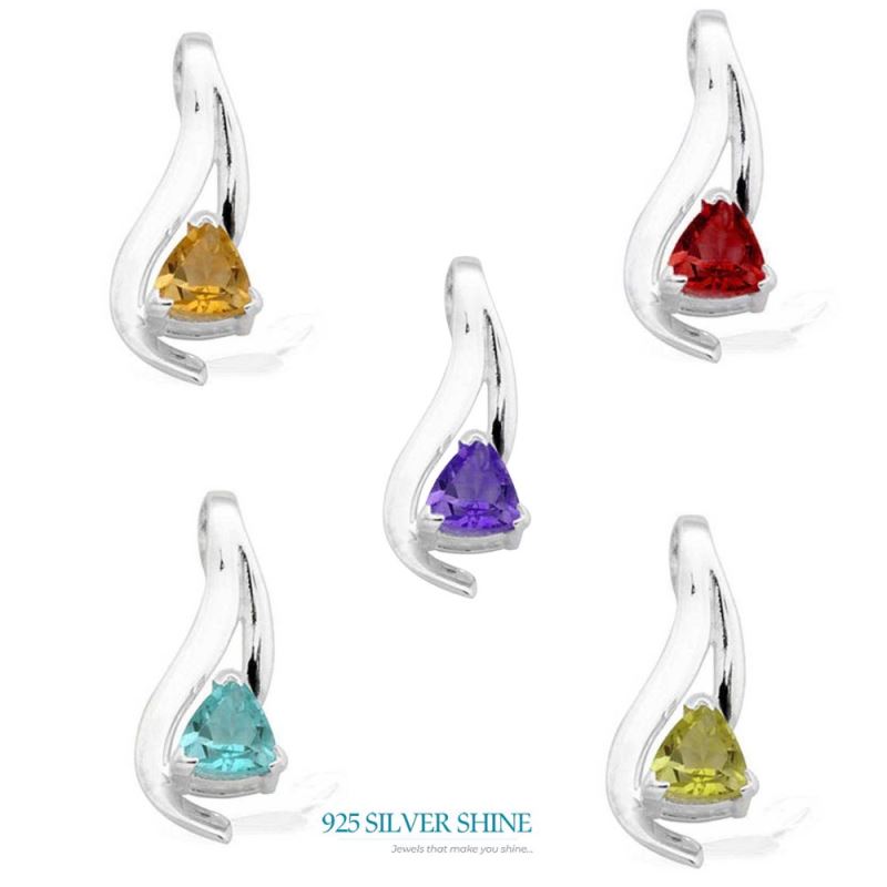 925 Solid Silver Pendants In Garnet Gemstone Jewelry 925SP1589_2