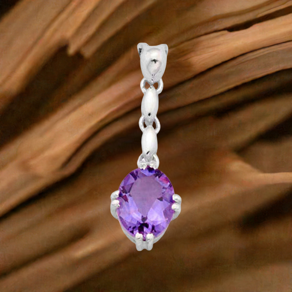 Amethyst Gemstone Handmade Pendants In Solid Sterling Silver Jewelry 925SP1597