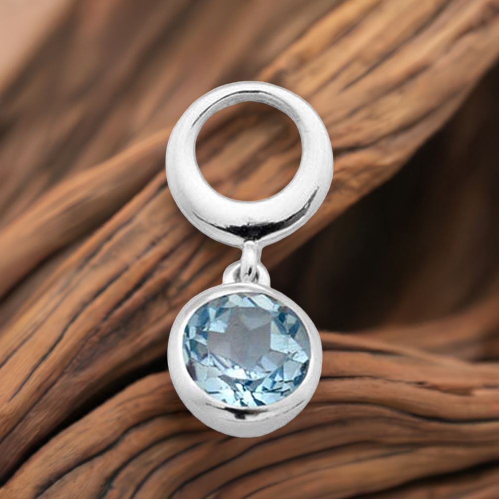 Blue Topaz Gemstone Handmade Pendants In 925 Sterling Silver Jewelry 925SP1606