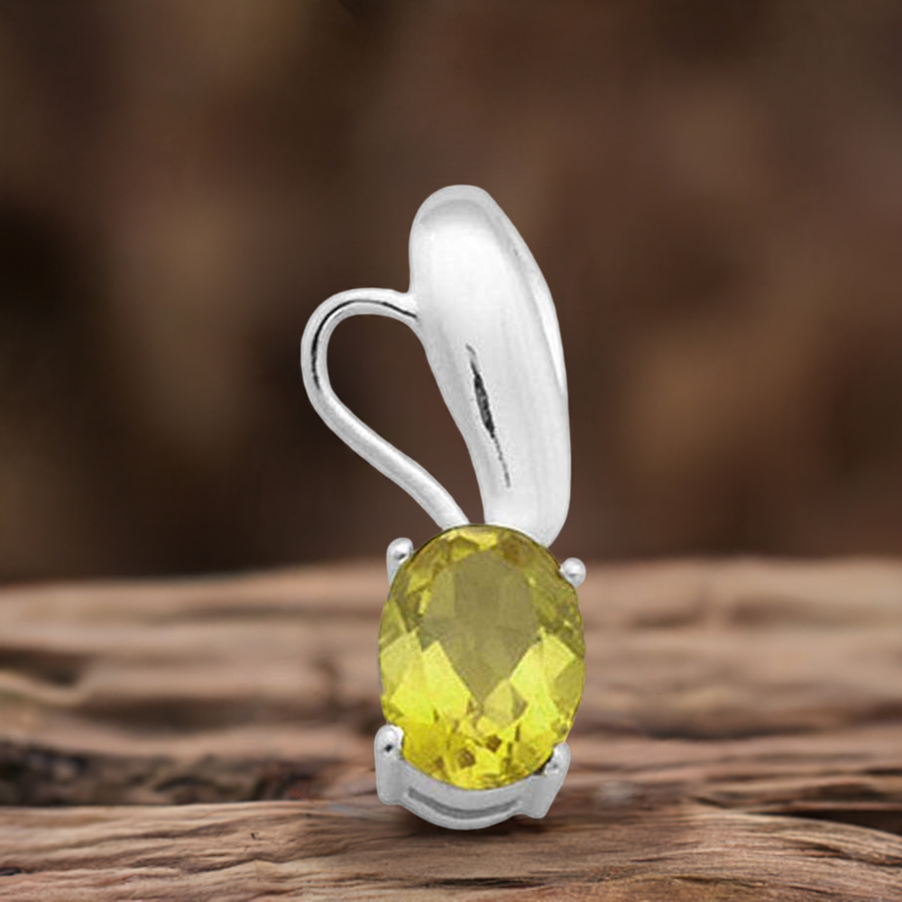 Peridot Gemstone Pendants In Fine Sterling Silver Jewelry 925SP1608