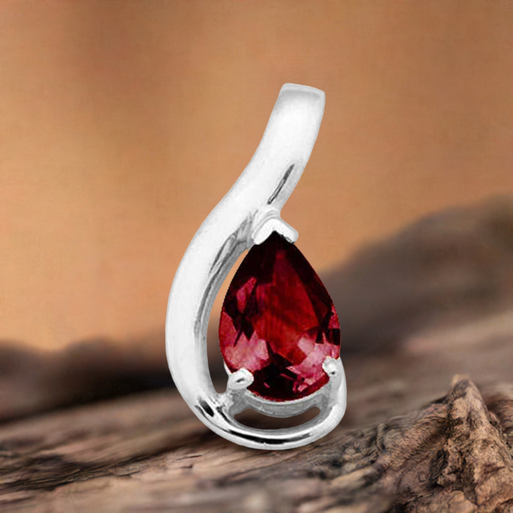 Garnet Gemstone Pendants In 925 Solid Silver Jewelry 925SP1614