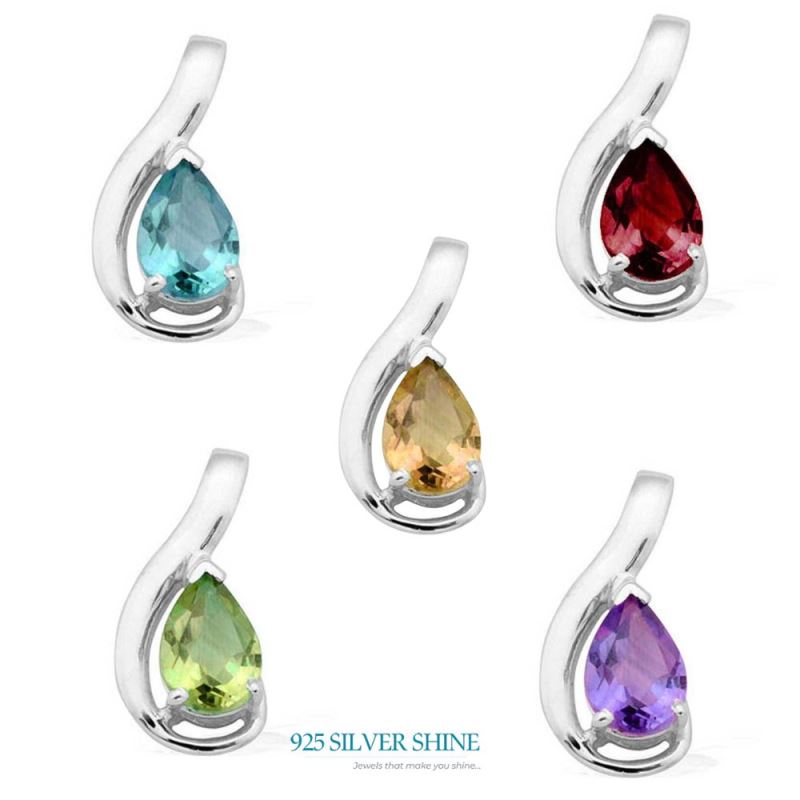 925 Sterling Silver Handmade Pendants In Blue Topaz Gemstone Jewelry 925SP1616_2