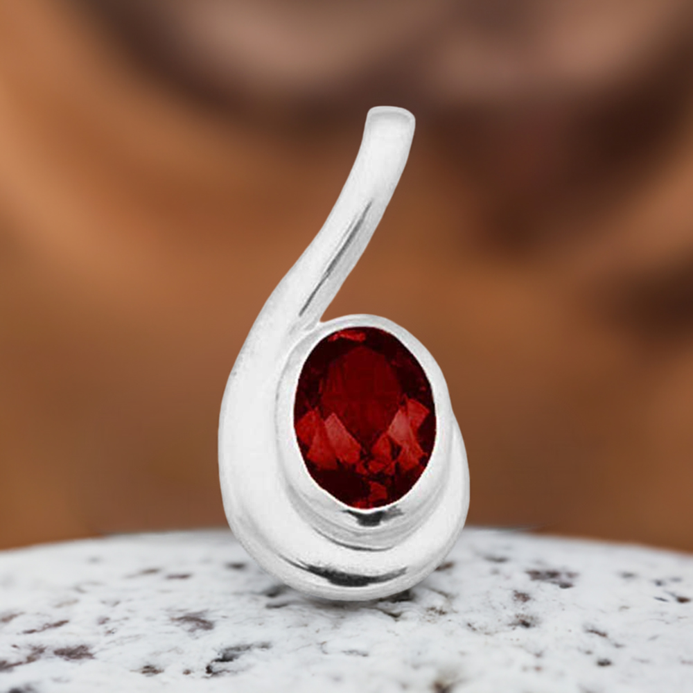 925 Solid Silver Pendants In Garnet Gemstone Jewelry 925SP1619