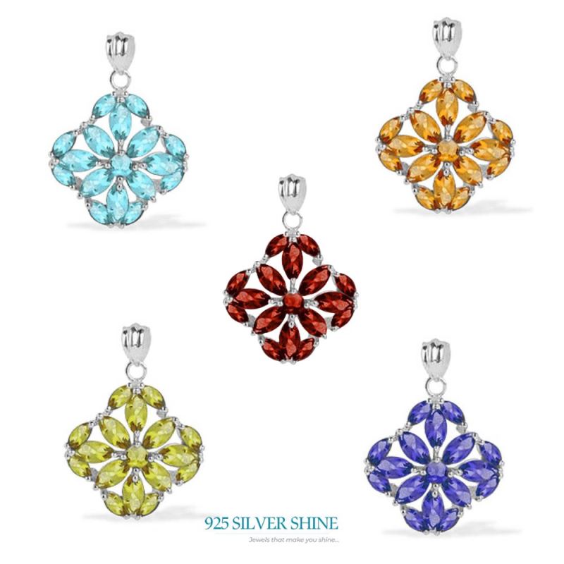 925 Fine Silver Pendants In Citrine Gemstone Jewelry 925SP1625_1
