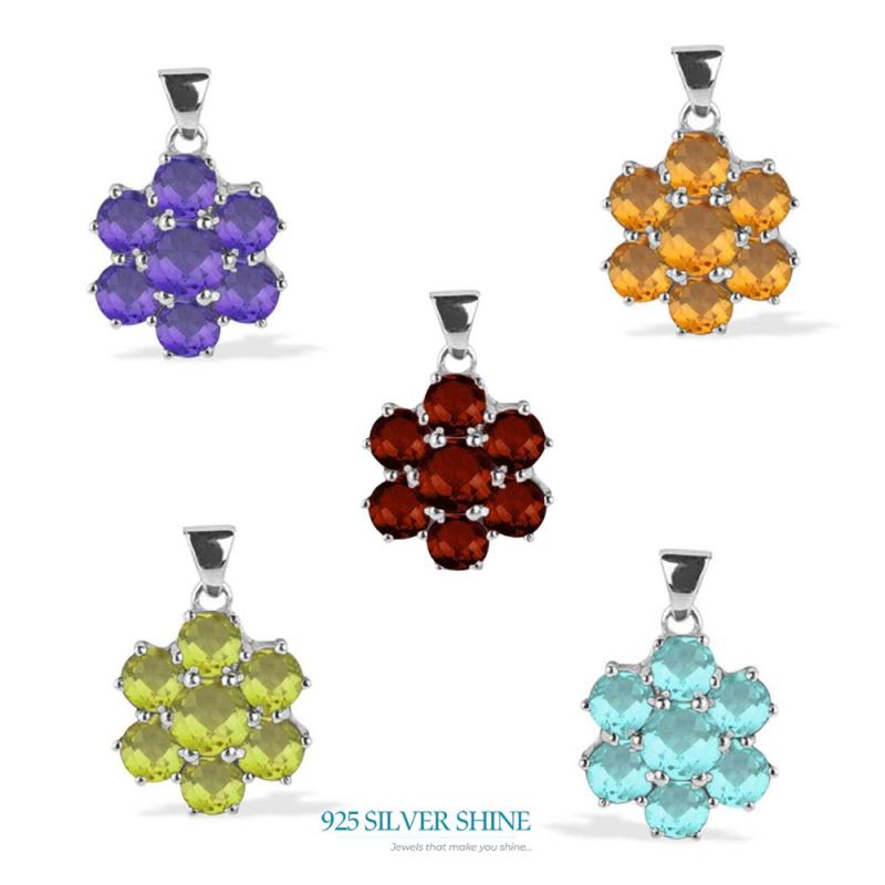 Solid Sterling Silver Handmade Pendants In Amethyst Gemstone Jewelry 925SP1627_1