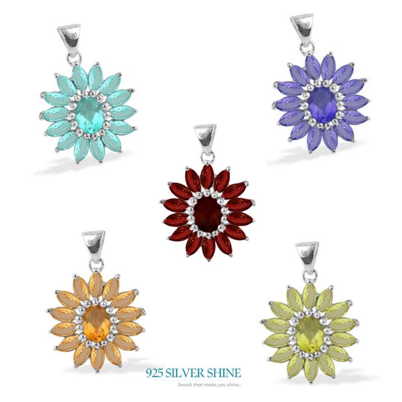 Solid Sterling Silver Handmade Pendants In Amethyst Gemstone Jewelry 925SP1632_1