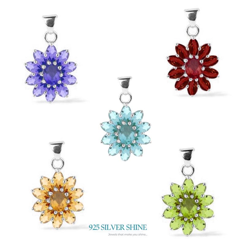 Fine Sterling Silver Pendants In Peridot Gemstone Jewelry 925SP1638_1