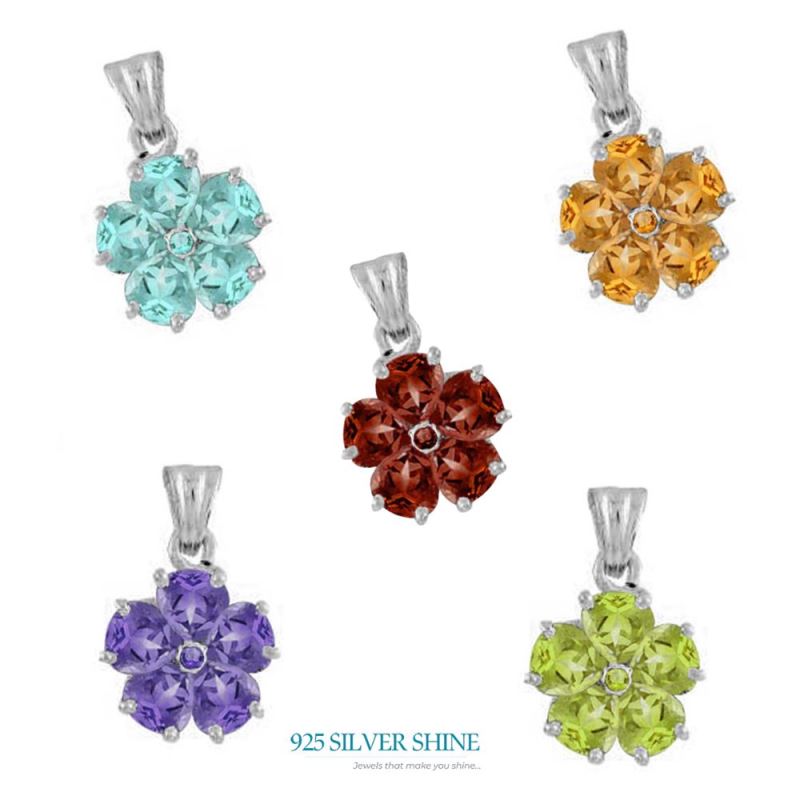 Blue Topaz Gemstone Handmade Pendants In 925 Sterling Silver Jewelry 925SP1656_1