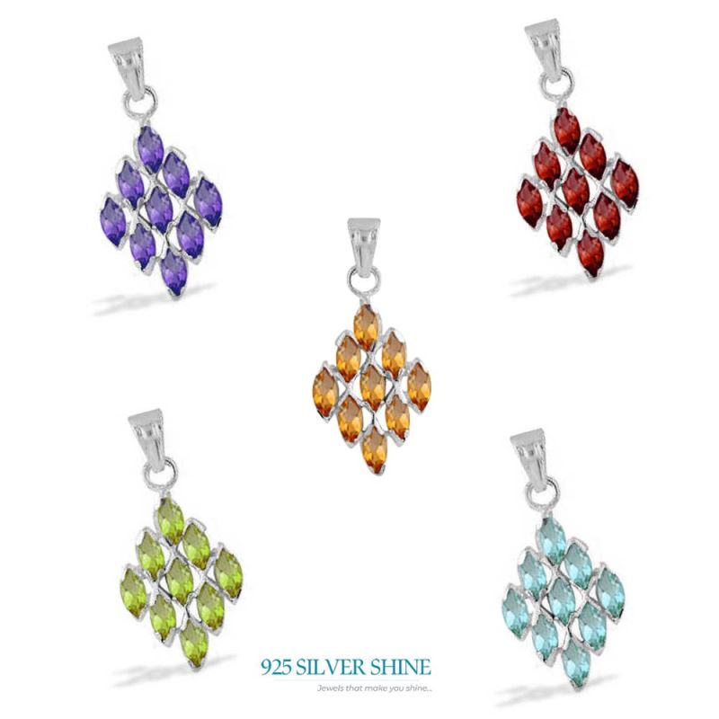 Peridot Gemstone Pendants In Fine Sterling Silver Jewelry 925SP1658_1