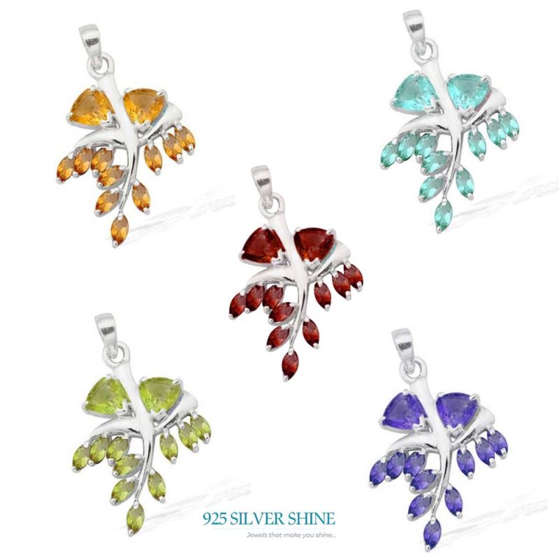 Garnet Gemstone Pendants In Fine Sterling Silver Jewelry 925SP1663_1