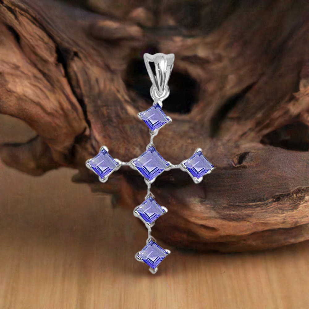 Solid Sterling Silver Handmade Pendants In Amethyst Gemstone Jewelry 925SP1677