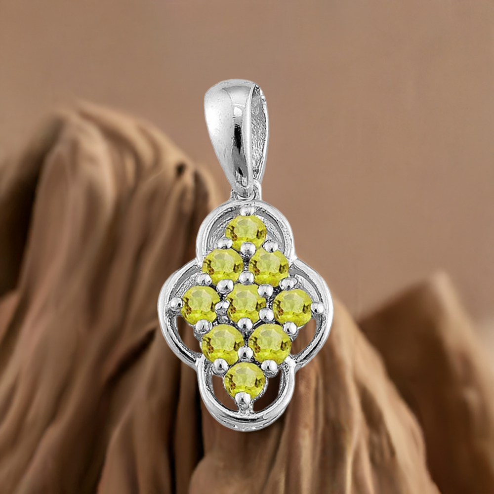 Fine Sterling Silver Pendants In Peridot Gemstone Jewelry 925SP1688