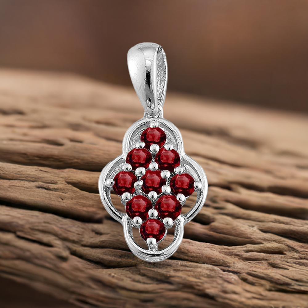925 Solid Silver Pendants In Garnet Gemstone Jewelry 925SP1689