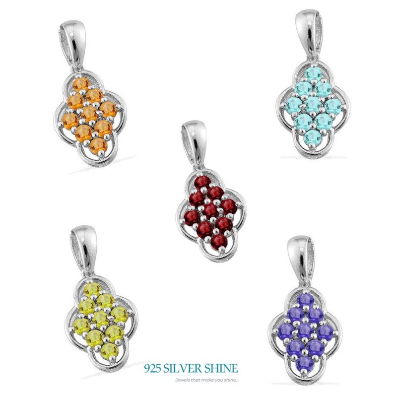 925 Fine Silver Pendants In Citrine Gemstone Jewelry 925SP1690_1
