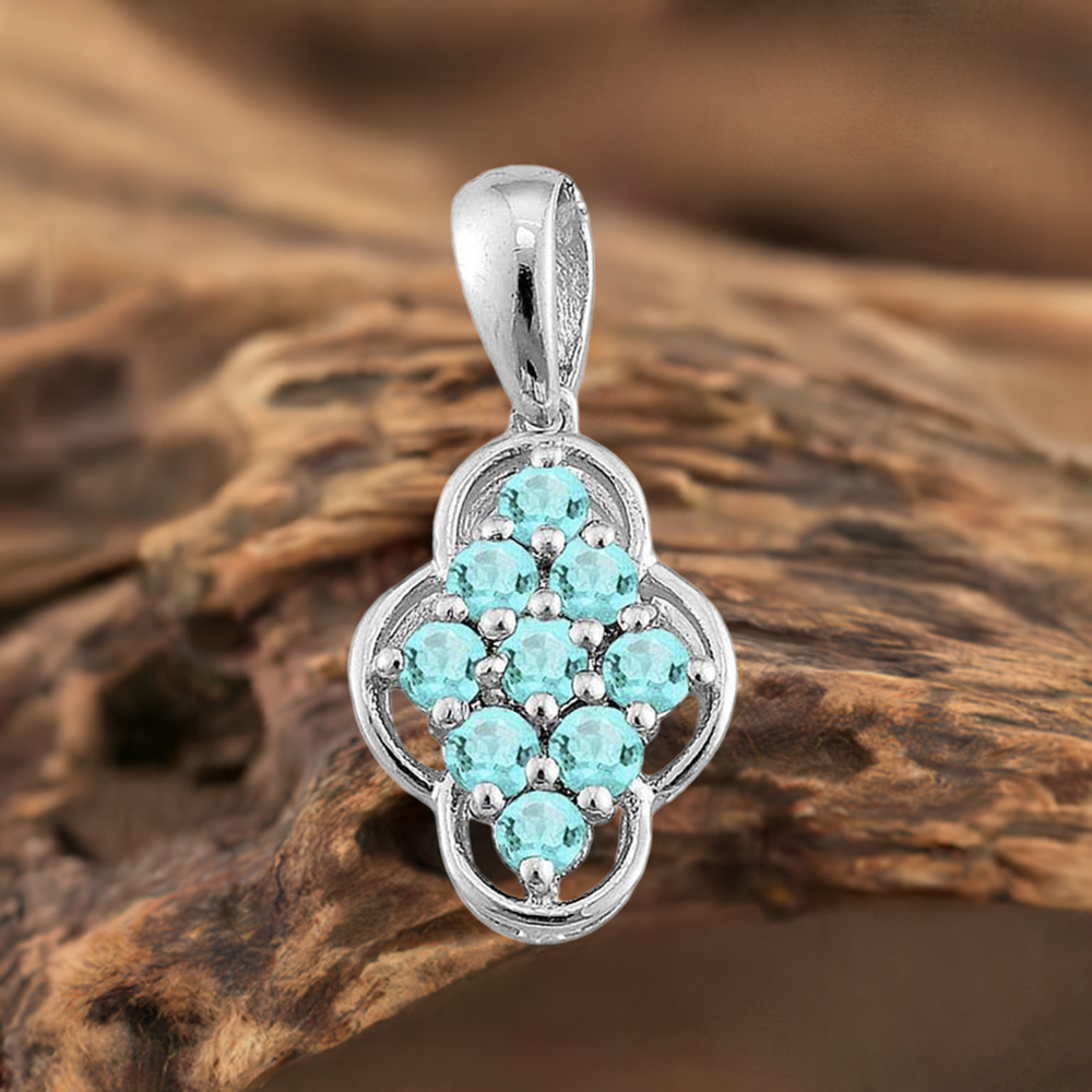 Blue Topaz Gemstone Handmade Pendants In 925 Sterling Silver Jewelry 925SP1691