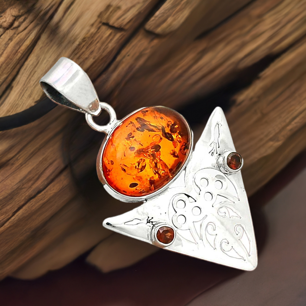 Multi Gemstone Pendants In Fine Sterling Silver Jewelry 925SP17-1