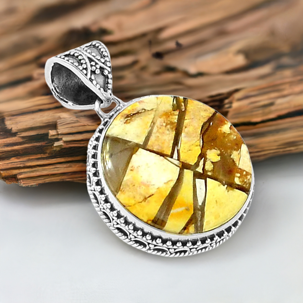 Brecciated Mookaite Gemstone Handmade Pendants In 925 Sterling Silver Jewelry 925SP171