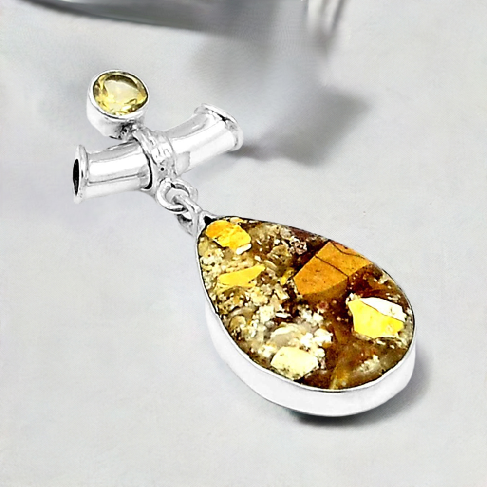 Brecciated Mookaite Gemstone Pendants In Fine Sterling Silver Jewelry 925SP173