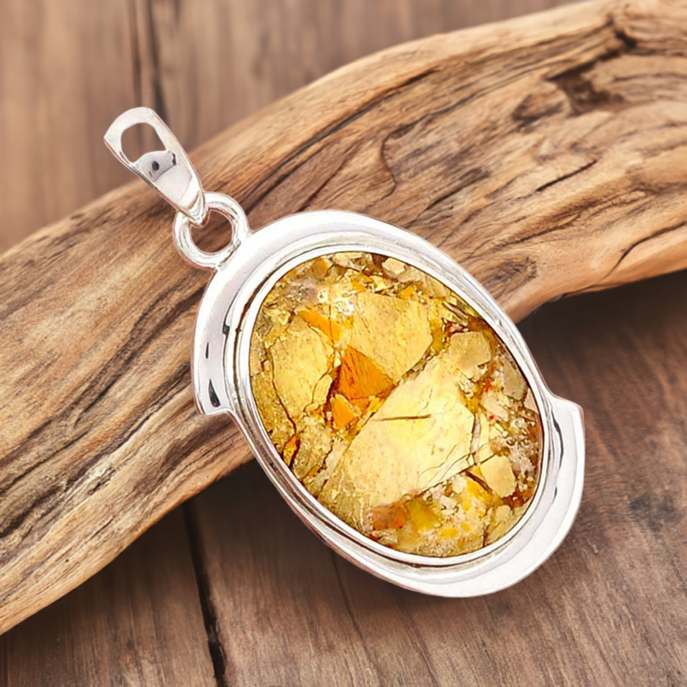 Brecciated Mookaite Gemstone Pendants In 925 Fine Silver Jewelry 925SP175