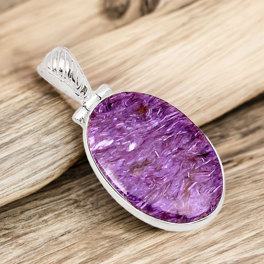 Charoite Gemstone Handmade Pendants In Solid Sterling Silver Jewelry 925SP182