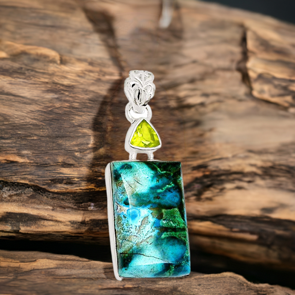 Multi Stone Gemstone Handmade Pendants In 925 Sterling Silver Jewelry 925SP186