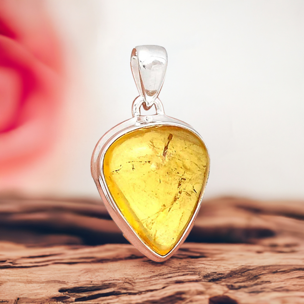 Citrine Gemstone Handmade Pendants In Solid Sterling Silver Jewelry 925SP187