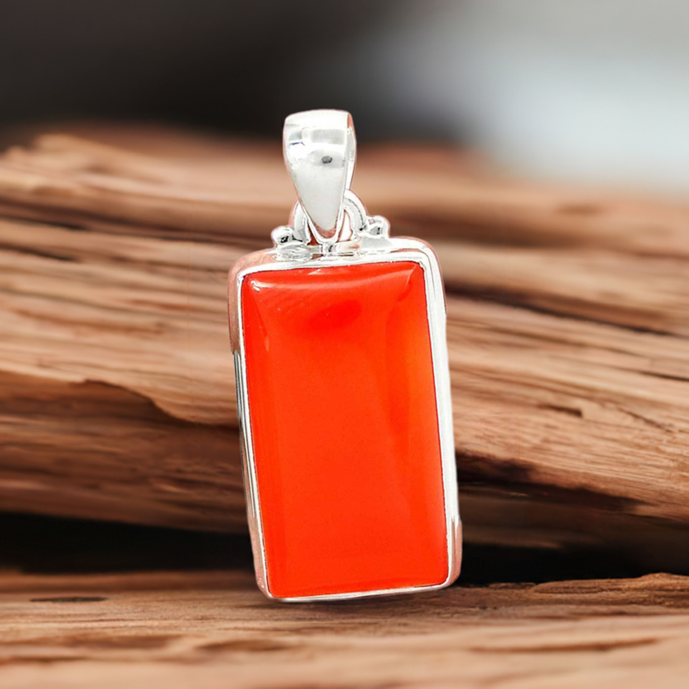 925 Sterling Silver Handmade Pendants In Carnelian Gemstone Jewelry 925SP193-1