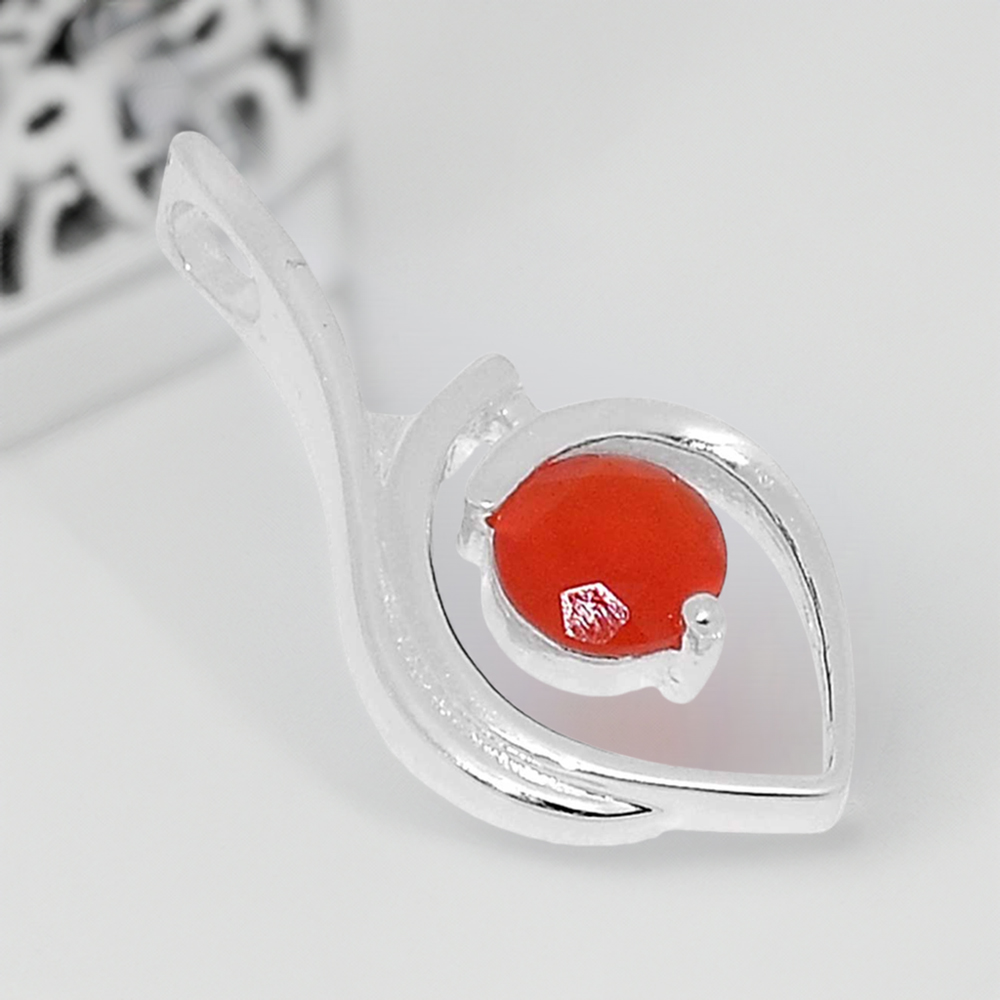 925 Solid Silver Pendants In Carnelian Gemstone Jewelry 925SP207-3
