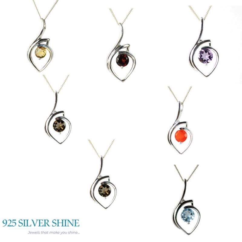 925 Fine Silver Pendants In Iolite Gemstone Jewelry 925SP207-4_1