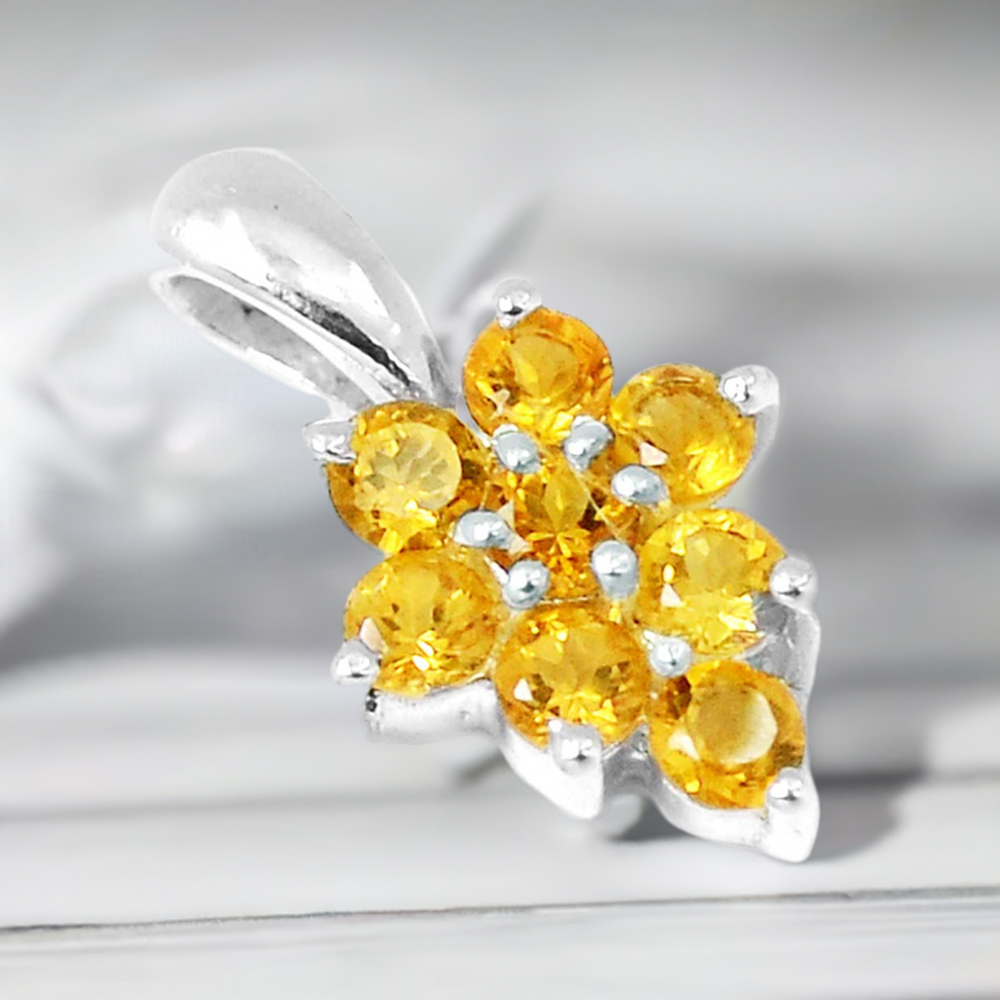 925 Sterling Silver Handmade Pendants In Citrine Gemstone Jewelry 925SP208-1