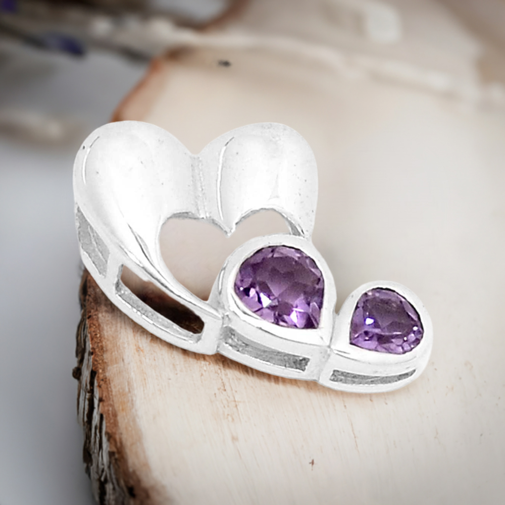 Amethyst Gemstone Pendants In 925 Solid Silver Jewelry 925SP209-2