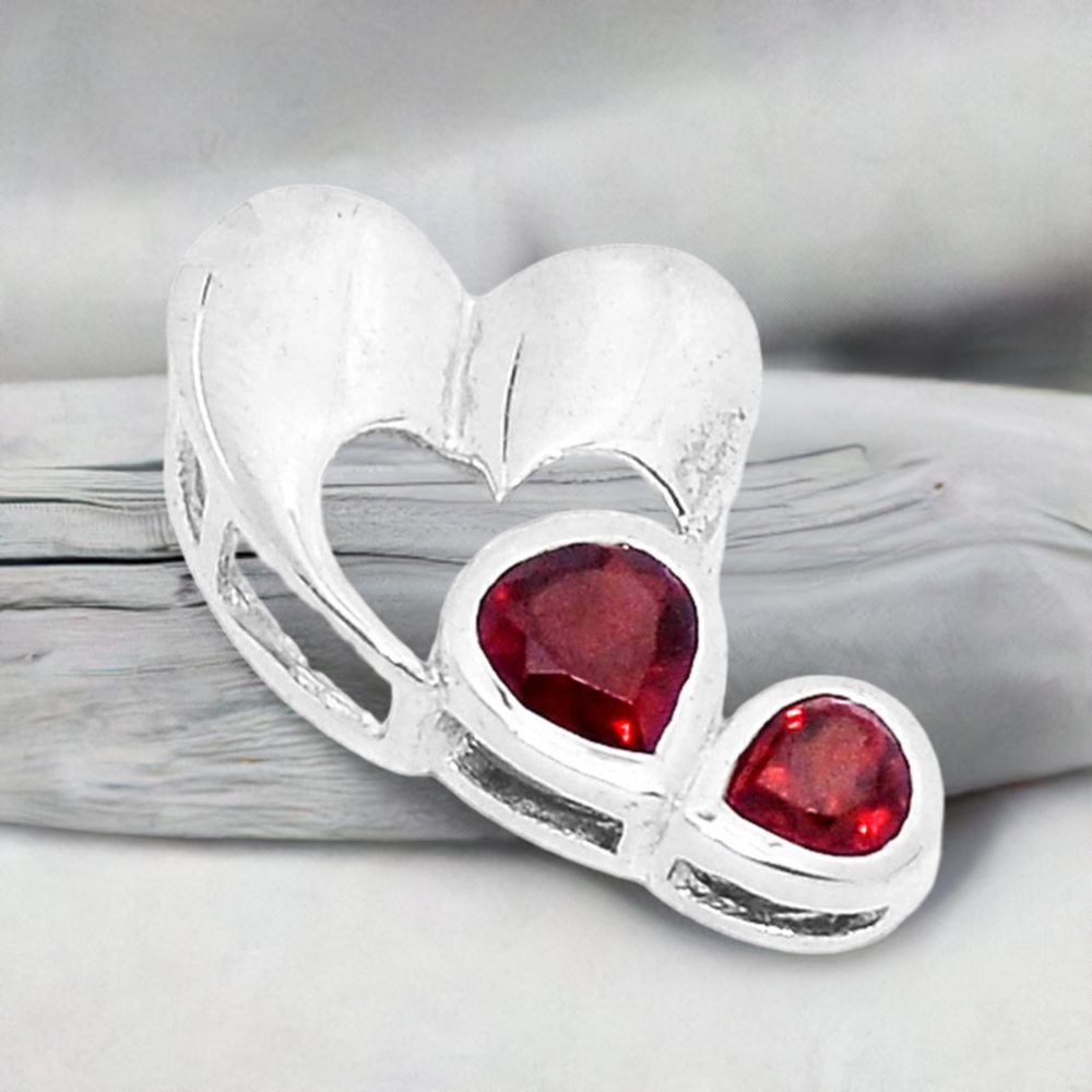 Garnet Gemstone Pendants In 925 Fine Silver Jewelry 925SP209-3