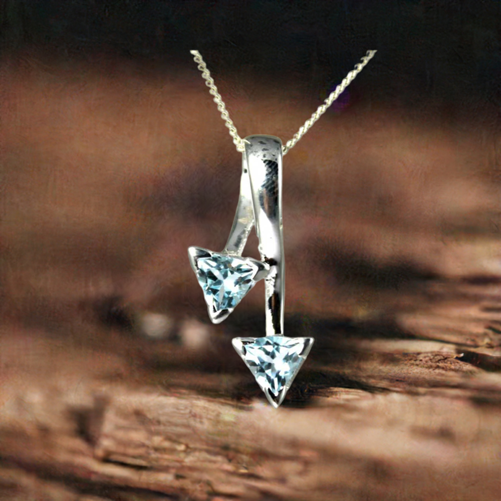 Blue Topaz Gemstone Pendants In Fine Sterling Silver Jewelry 925SP210-6_0