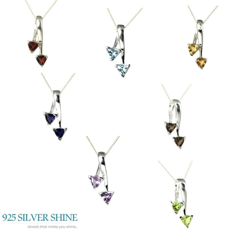 Blue Topaz Gemstone Pendants In Fine Sterling Silver Jewelry 925SP210-6_4
