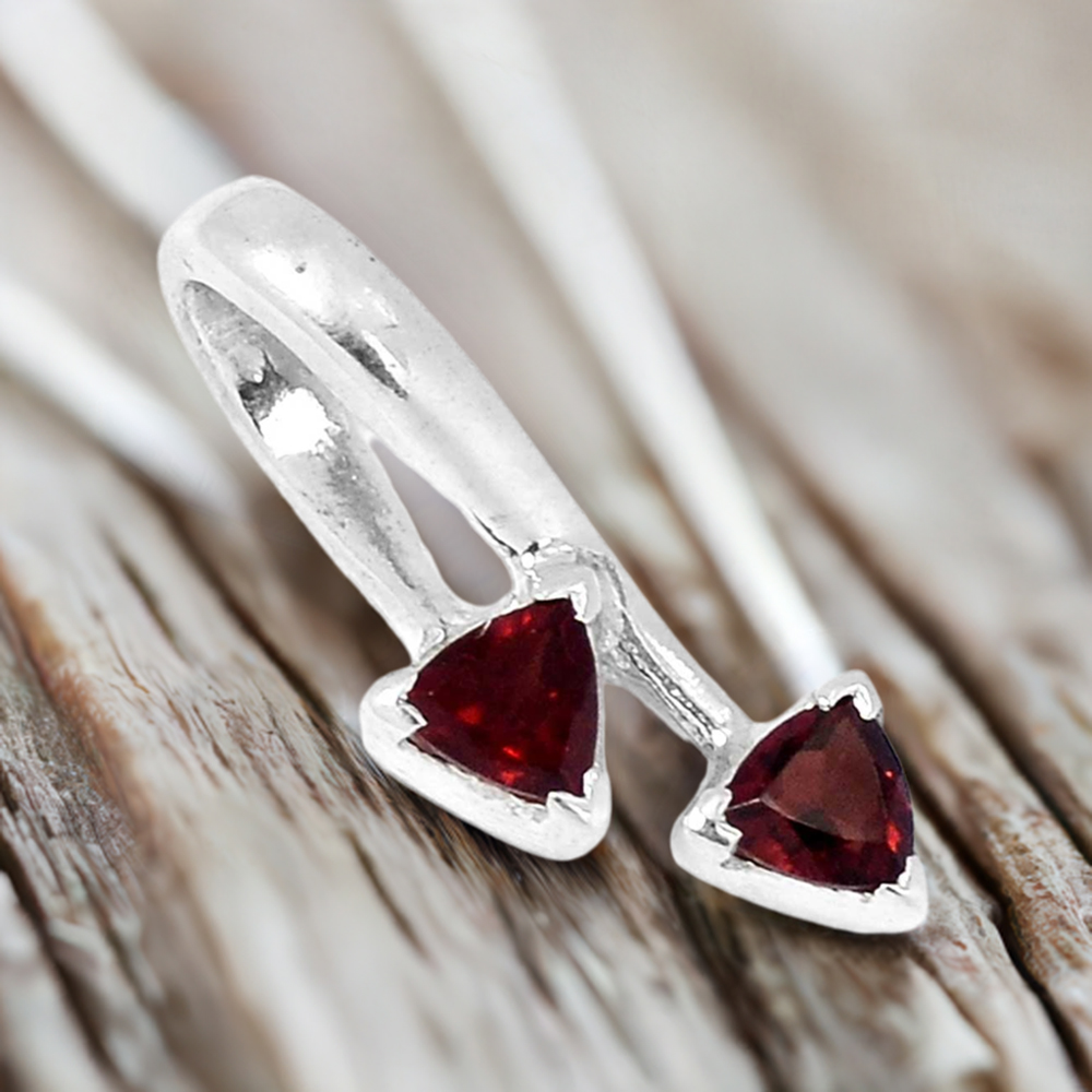 Garnet Gemstone Pendants In 925 Solid Silver Jewelry 925SP210-7