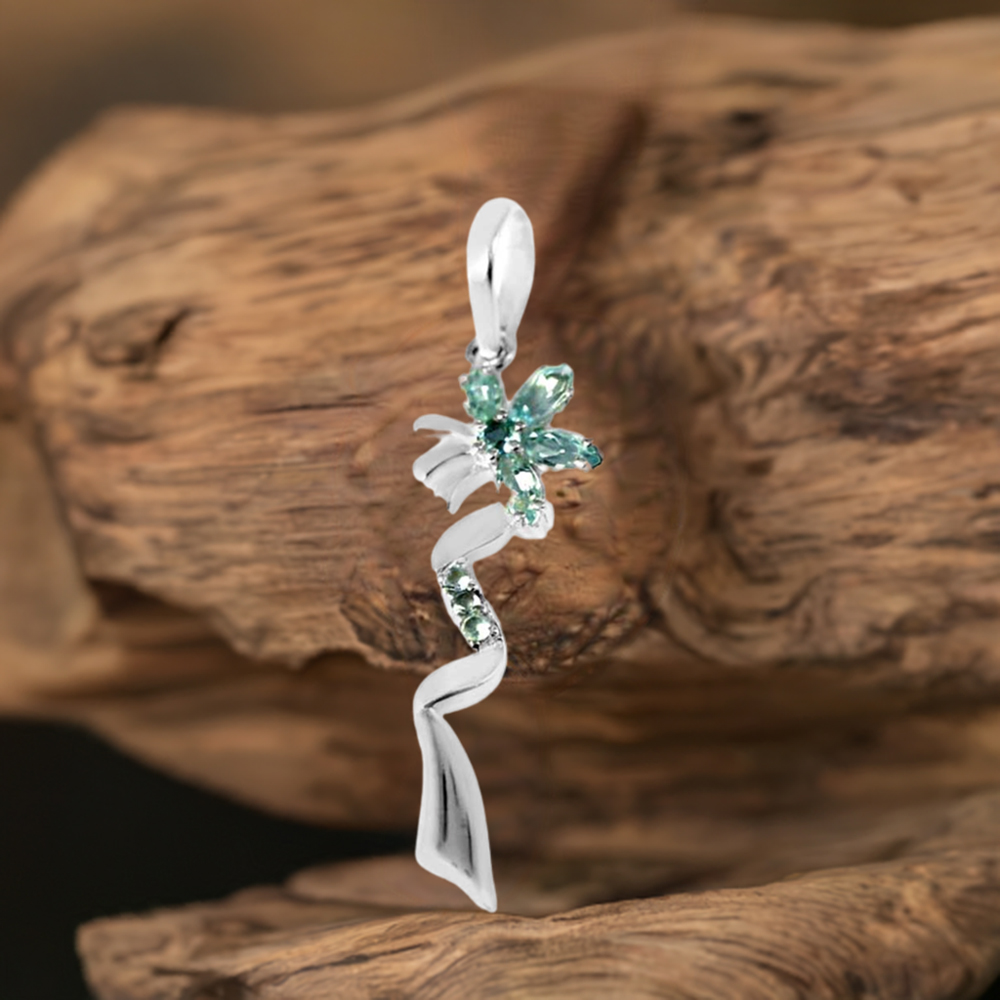 Blue Topaz Gemstone Handmade Pendants In Solid Sterling Silver Jewelry 925SP212-1