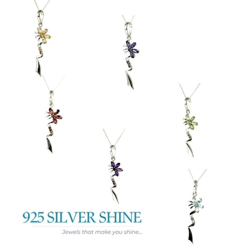 925 Sterling Silver Handmade Pendants In Garnet Gemstone Jewelry 925SP212-5_3