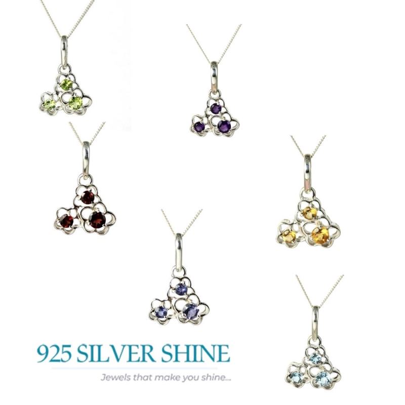 Fine Sterling Silver Pendants In Peridot Gemstone Jewelry 925SP213-6_1