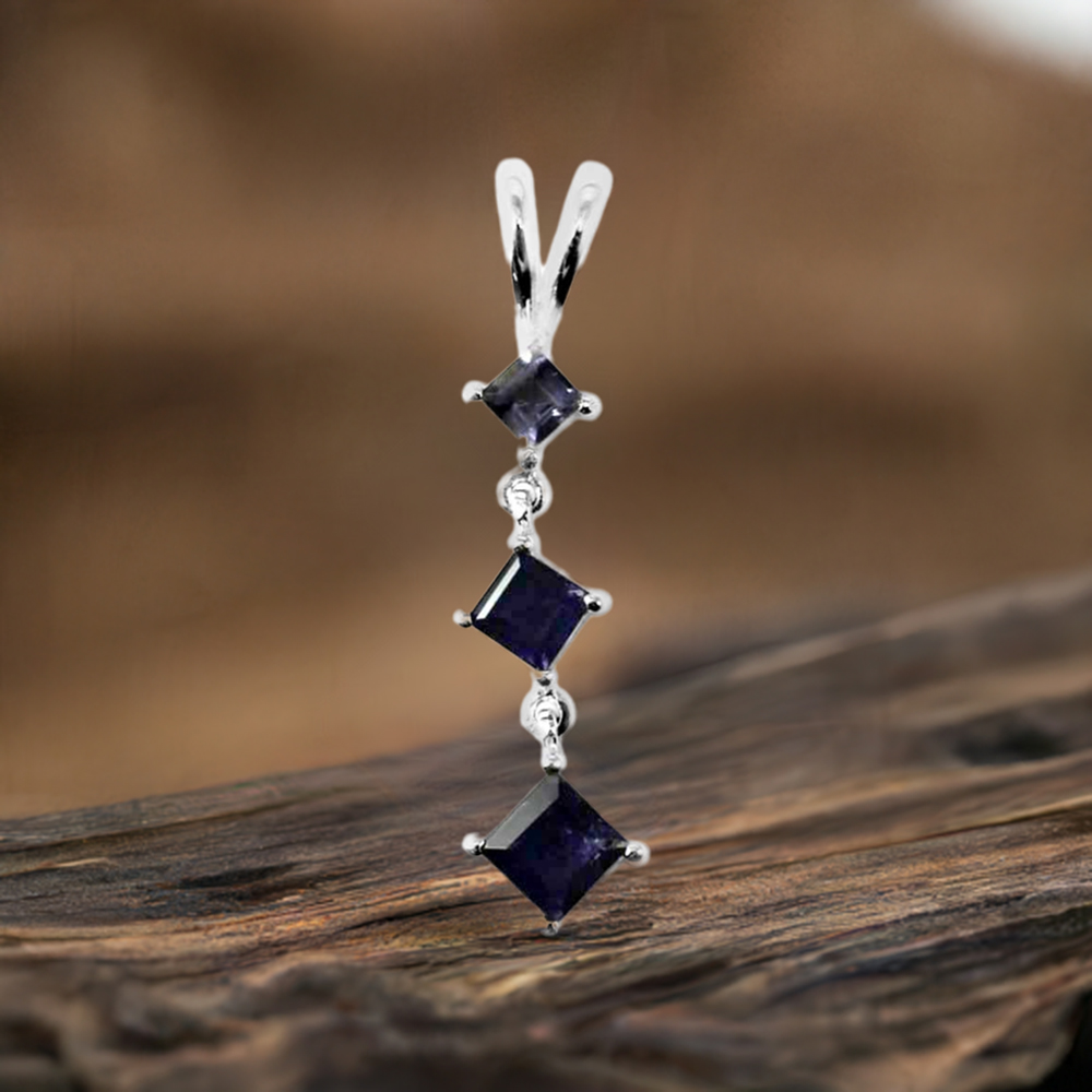925 Fine Silver Pendants In Iolite Gemstone Jewelry 925SP214-2